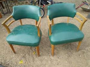 Pair of 2 Vintage vinyl covered Cha...