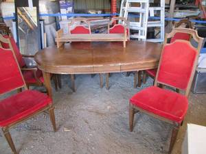 Vintage 74 wood dining table with ...