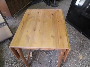 Light toned wooden drop side table ...