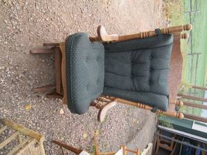 Golden Oak framed Green upholstered...