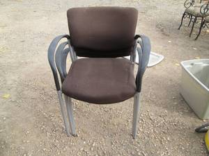 (3) Metal framed padded office rece...