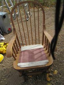 Wood framed Glider rocking chair wi...