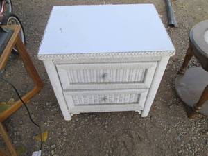 White 2-drawer wood Nightstand with...