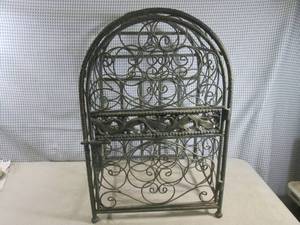 lot 34 image: (EC1) Metal Wine Rack Cabinet with ...
