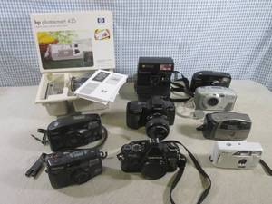 lot 113 image: (F-3) Assorted Cameras HP Canon Pol...