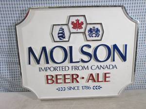lot 146 image: (FS) Molson Beer - Ale Bar Sign Pla...