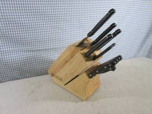 lot 155 image: (G-1) Kitchen Knives in Wood Block...