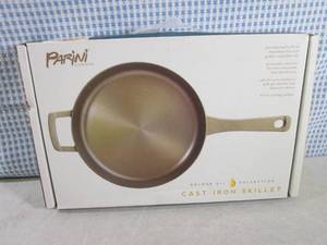 lot 193 image: (F-0) Parini Cast Iron Skillet Gold...