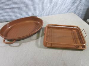 lot 216 image: (RM1) Copper Color Pan and Trays Pa...
