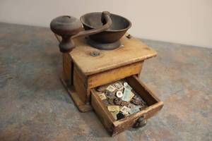 lot 1 image: Antique Coffee grinder