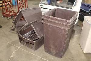lot 54 image: Lot of (3) Plastic Garbage Bin