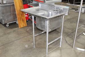 lot 63 image: Advance Food Service NSF Standalone Single Basin Sink with Fixtures