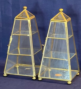 lot 37 image: Pair of Vintage Pyramid Display Boxes - Boho Chic