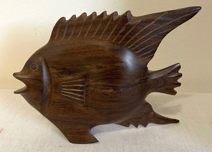 lot 205 image: 2 Marvelous Wooden Fish Carvings including a Stunning 36 Marlin Wood Carving