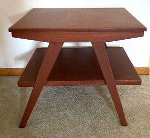 lot 228 image: Vintage Two Tiered Wooden Accent Table