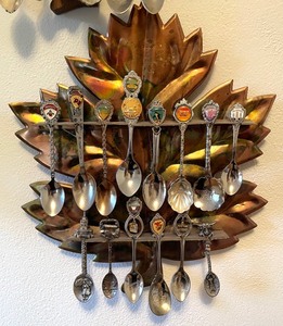 lot 232 image: Grand Grouping of Souvenir Spoons, Shelves and More