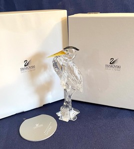 lot 258 image: Sparkling Swarovski Crystal Silver Heron Figurine with Original Box and Certificate