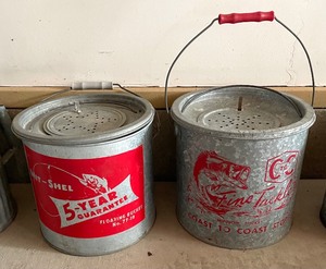 lot 368 image: Vintage Metal Bucket Grouping