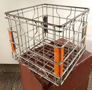 lot 376 image: Vintage Wooden Box and Vintage Metal Crate