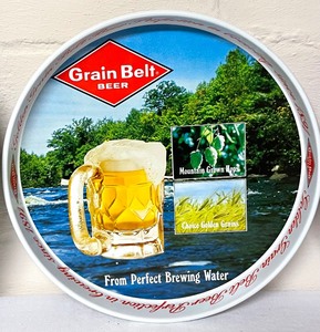 lot 378 image: Trio of Vintage Tin Beer Trays including Vintage Grain Belt Beer Trays and Heilemans Old Style Lager Beer Tray