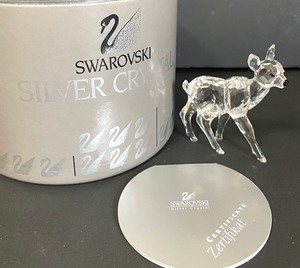 lot 415 image: Swarovski Crystal Fawn Figurine with Original Box and Certificate