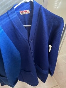 lot 350 image: Two Vintage Royal Blue Button Up Sweaters