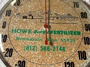 lot 334 image: Vintage Howe Fertilizer Thermometer