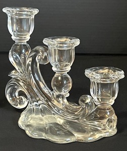 lot 191 image: Pair of Beautiful Vintage Caprice Three Light Cascading Candle Holders