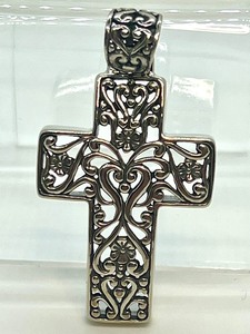 lot 47 image: Lovely Intricate Designed Sterling Cross Pendant by Carolyn Pollack