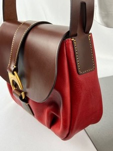 lot 18 image: Red and Brown Dooney and Bourke Large Flap Handbag w Tags