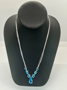 lot 14 image: Gorgeous Sterling and Topaz Necklace