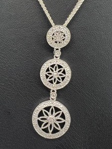 lot 26 image: Sparkling Triple Strand Diamonique Necklace