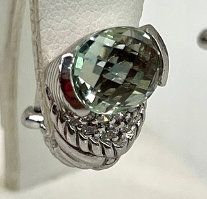 lot 28 image: Judith Ripka Faceted Green Quartz and Sterling Dazzling Earrings