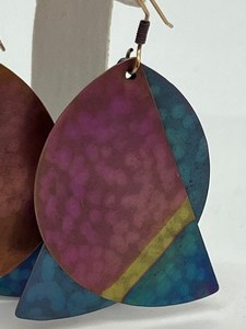 lot 123 image: Artisan Metal Earrings
