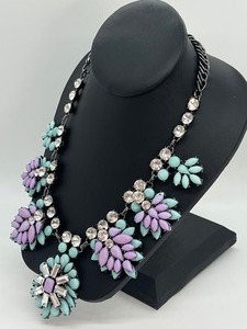 lot 97 image: Amazing Joan Rivers Crystal and Opaque Jeweled Clusters Necklace
