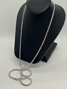 lot 56 image: Dazzling 34 Sterling and Cubic Zirconia Necklace