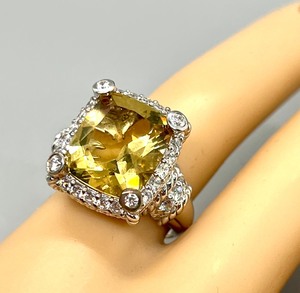 lot 127 image: Sparkling and Dazzling Judith Ripka Citrine Cubic Zirconia Ring