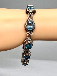 lot 135 image: Sterling Silver and Topaz Bracelet