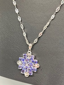 lot 139 image: Gorgeous Sterling and Tanzanite Necklace