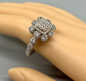 lot 132 image: Sparkling Sterling and Cubic Zirconia Judith Ripka Ring