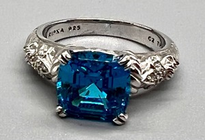 lot 143 image: Stunning Judith Ripka Topaz Cubic Zirconia and Sterling Ring