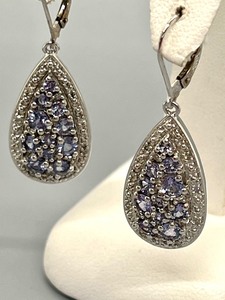 lot 148 image: Sterling and Tanzanite Earrings