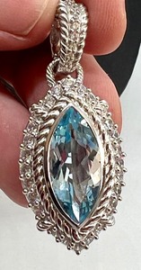 lot 182 image: Judith Ripka Topaz, Sterling and Topaz Cubic Zirconia Pendant