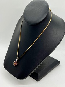 lot 157 image: Gorgeous 14k and 18k Floral Pendant Necklace
