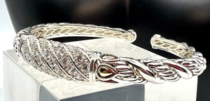 lot 3 image: JAI Sterling, Cubic Zirconia and 14k Bracelet