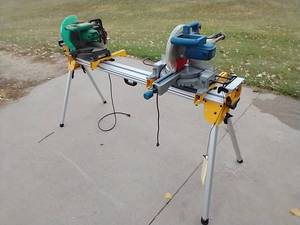lot 19 image: (2) Miter Saws & Heavy Duty Stand