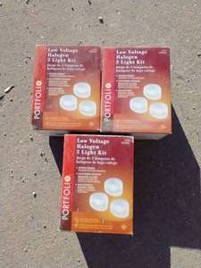 lot 157 image: (3) Low Voltage Halogen Light Kits