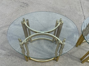Pair of Oval Glass End Tables