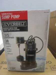 lot 26 image: EVERBILT 13 HP Aluminum Sump Pump Vertical Switch (OPEN BOX)