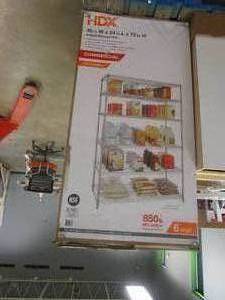 lot 31 image: HDX 6-Tier Commercial Grade Heavy Duty Steel Wire Shelving Unit in Chrome (48 in. W x 72 in. H x 24 in. D) (OPEN BOX)